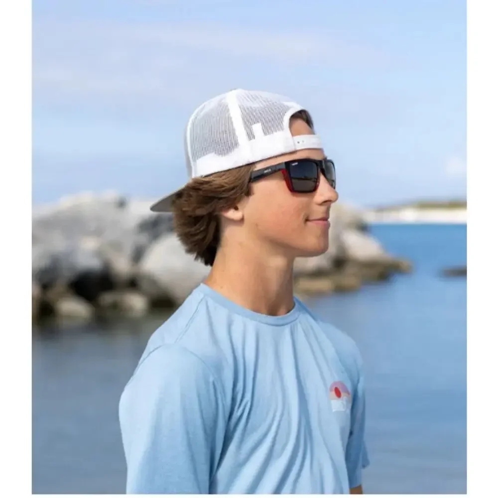 Men's Gloss Black Rectangular Frame Smoke Grey Lens Outdoor Beach Sunglasses New